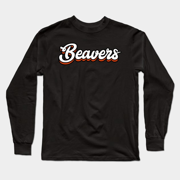 Beavers - Oregon State University Long Sleeve T-Shirt by Josh Wuflestad